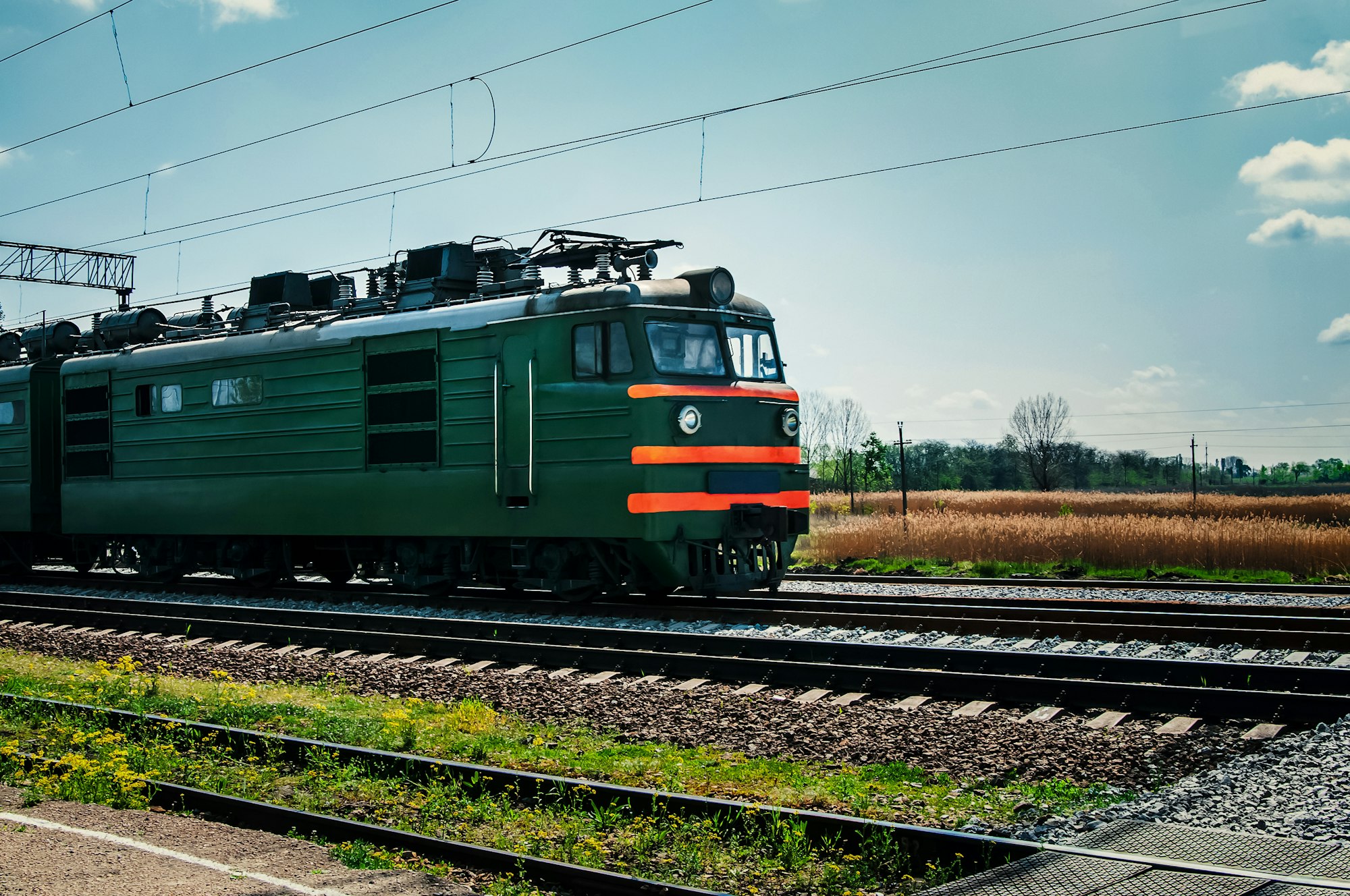 Diesel local train in Russia.